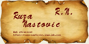 Ruža Nastović vizit kartica